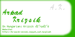 arpad krizsik business card